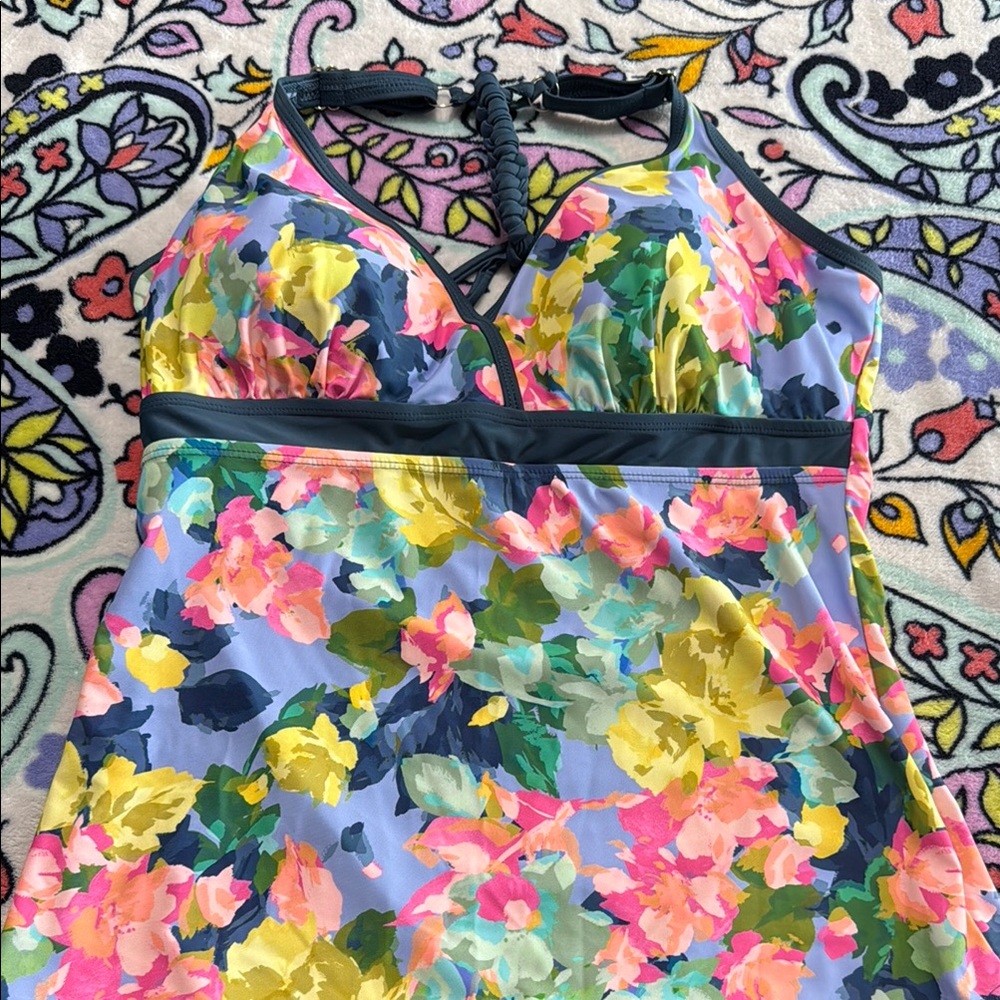 Free Country Multicolor Halter swim Top